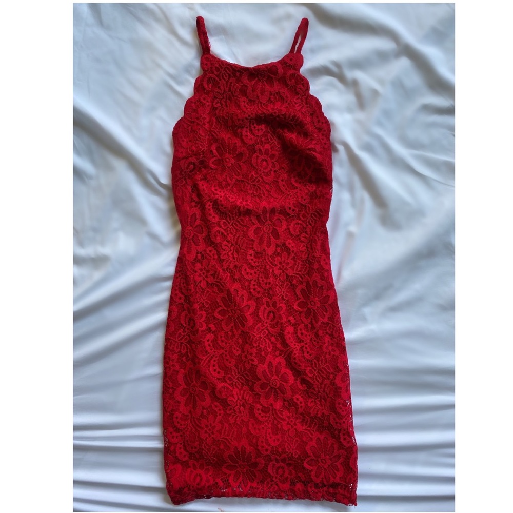 Red Lace BodyCon Dress